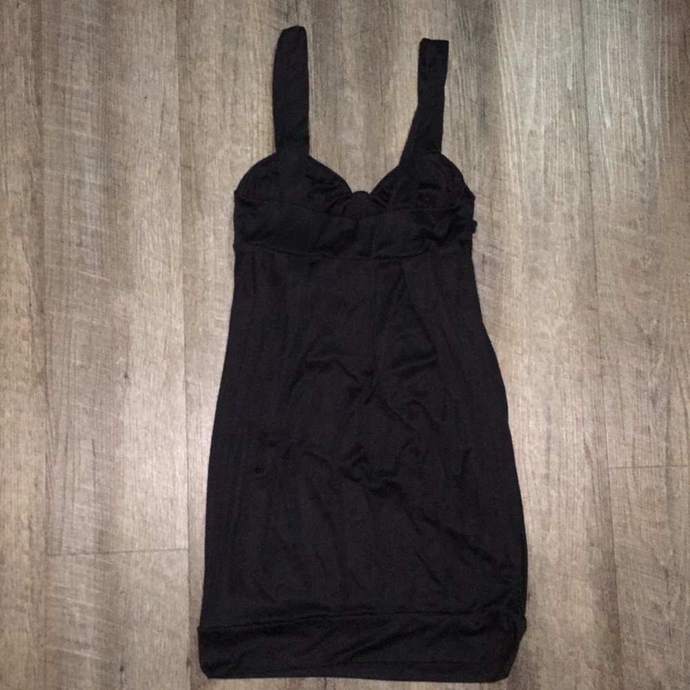 097. Cache Black Dress with straps - Size Small - Picture 3 of 6
